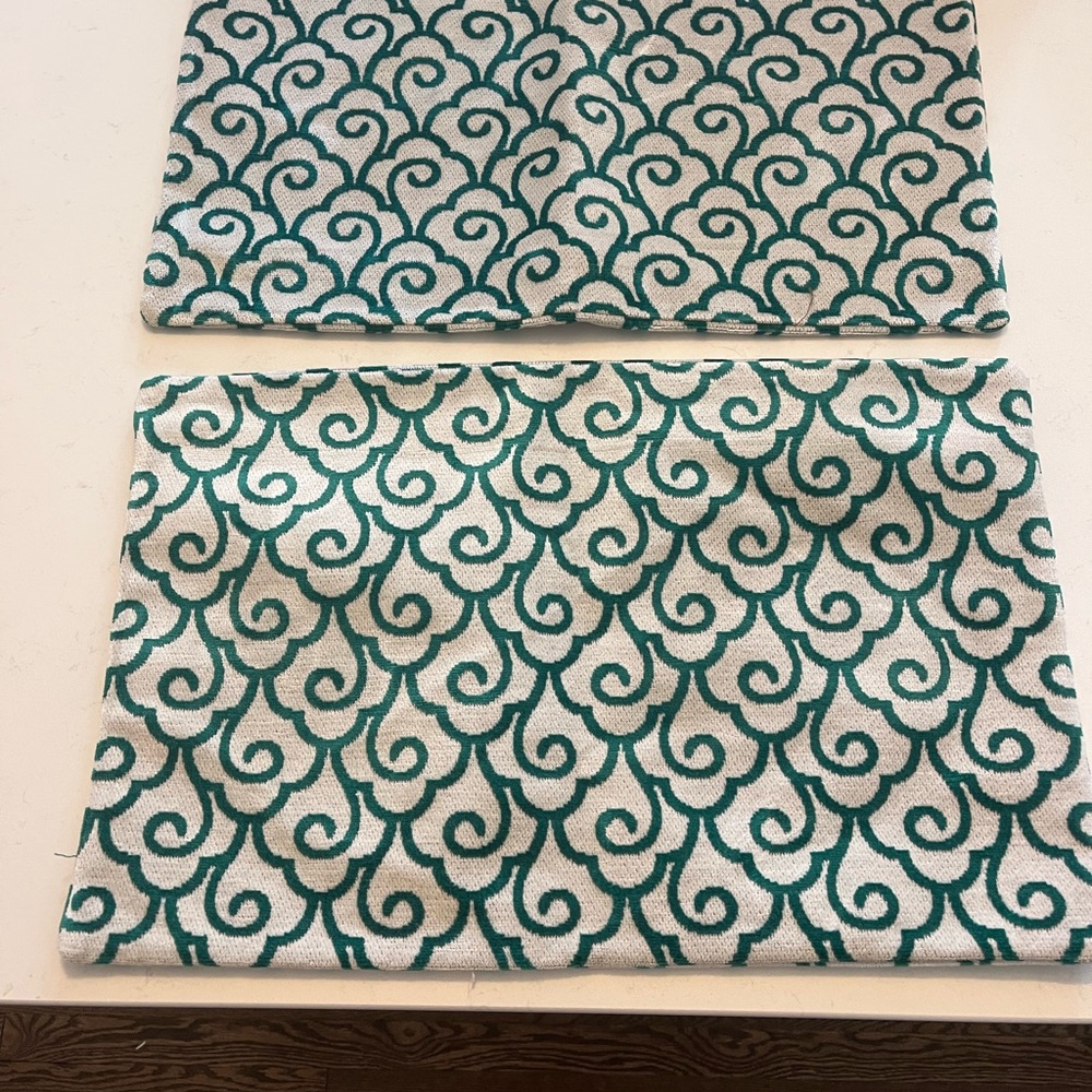 Williams Sonoma Green and White Furniture Covers
